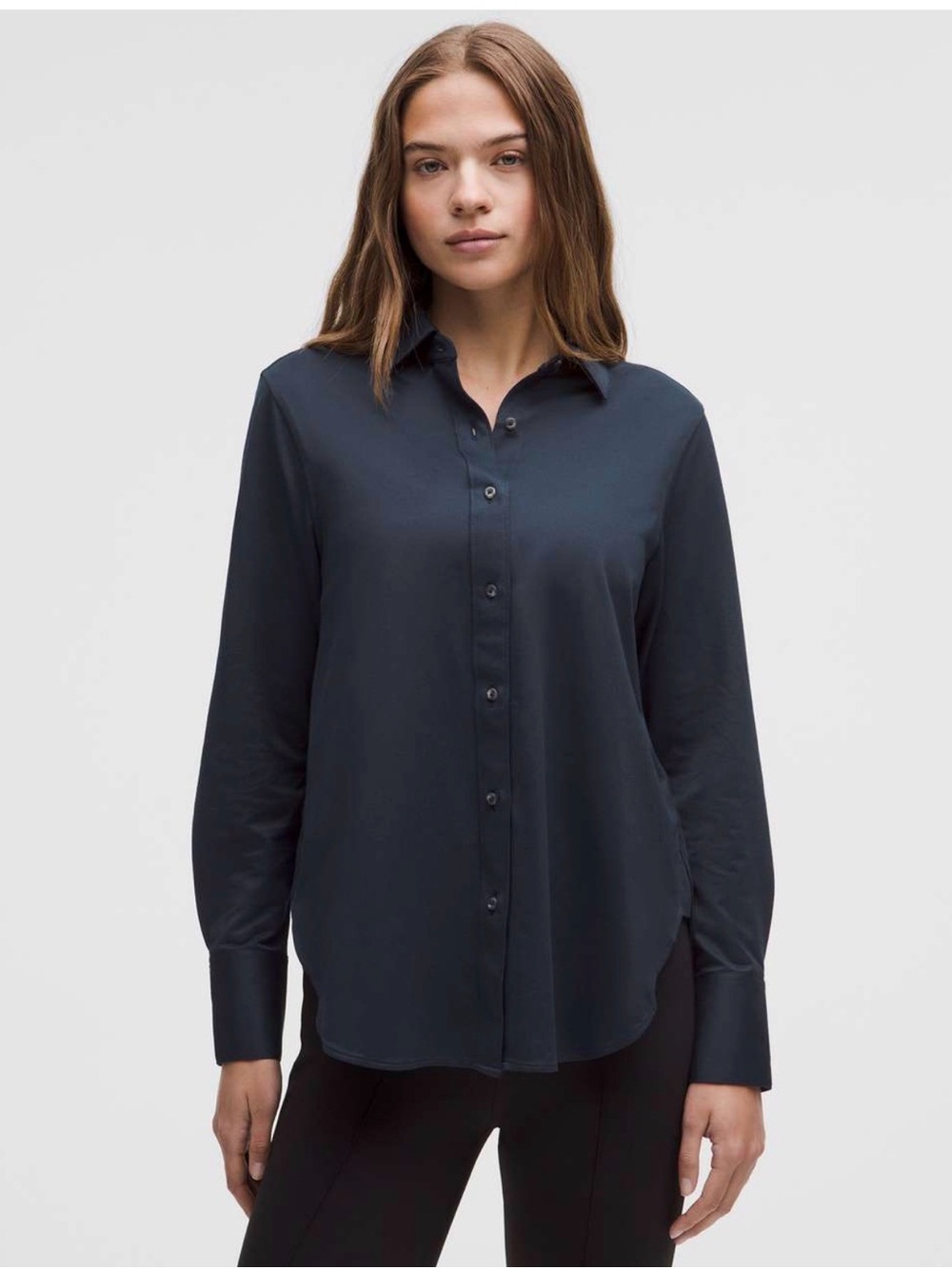 Knit Relaxed Fit Overshirt- Navy